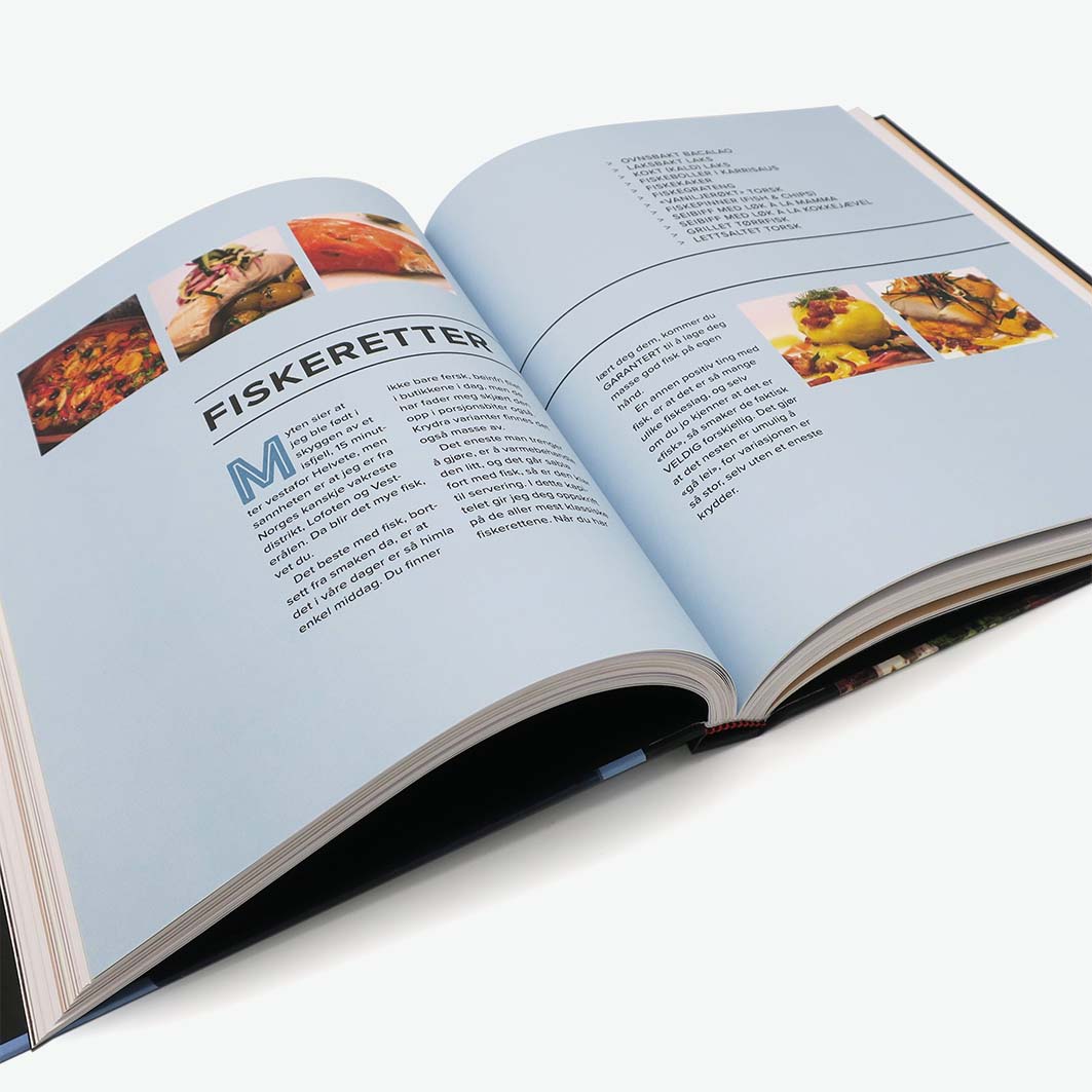 Design og trykk av kokebøker